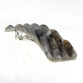 1 x hair clip serrated 8.8 x 3 cm in military grey, made in Germany WeLoveBeads