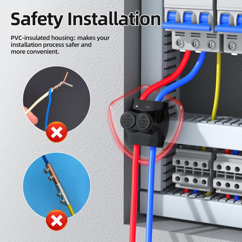 Insulated Wire Connectors Dual Entry Aluminum to Copper Wire Connectors,