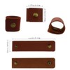 Saktopdeco Rustic Leather Napkin Rings Set of 6 PU Faux