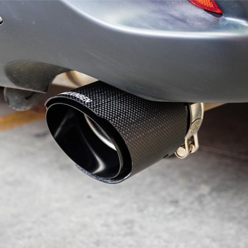 FAIZJUNBEN carbon fiber exhaust tip intake 2.5 inch outlet 3.5