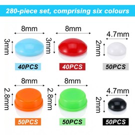 280 Pcs Combo Bump Dots for Visually Impaired - Multiple Sizes Low Vision Aids - Braille Stickers, Raised Tactile Dots for Elderly and Blind, High Contrast Colors