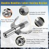 Ziciner Grease Gun Coupler, Double Handles Quick Lock Release Grease