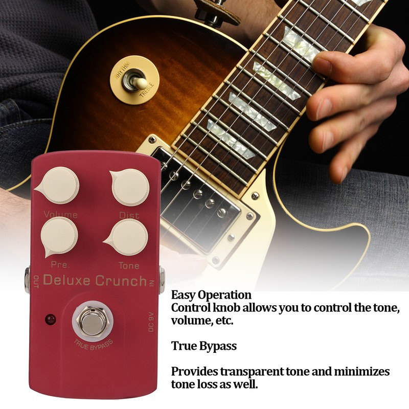 Electric Guitar Effect Pedal Deluxe Crunch Distortion Single Instrument Accessory