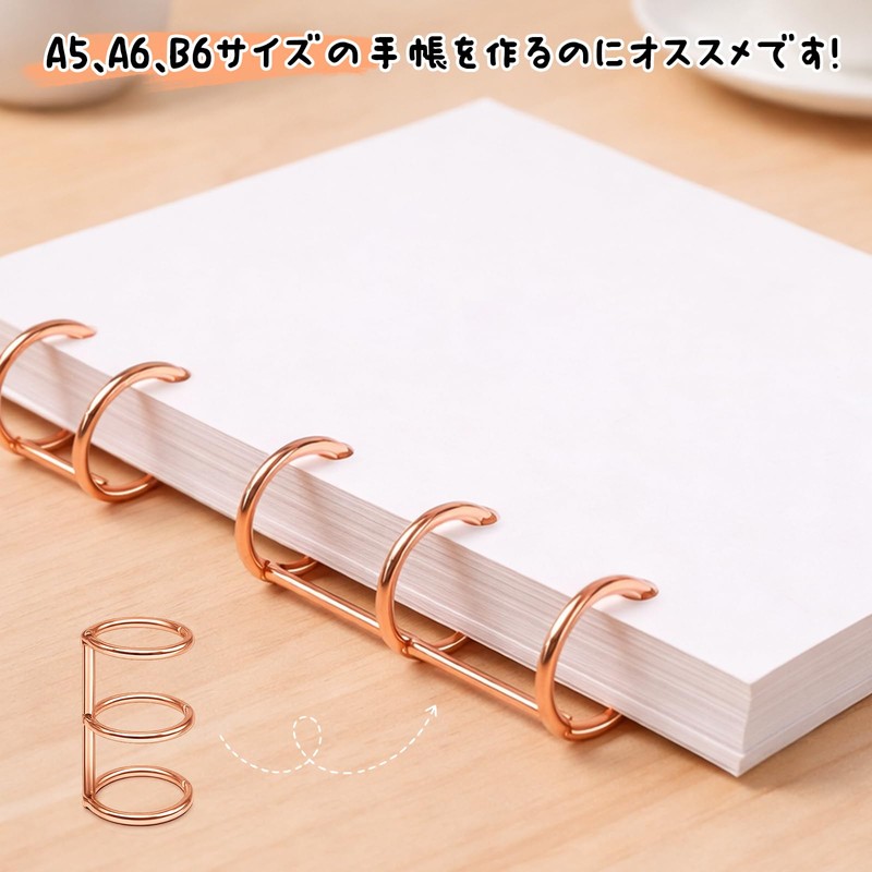 YONGDING Loose Leaf Binder Ring, Binding Binding, 3 Holes, Hole
