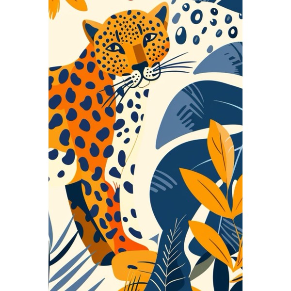 Leopard Designed Blank Paper Notebook, Drawing, Doodling, Writing, Travel Journal
