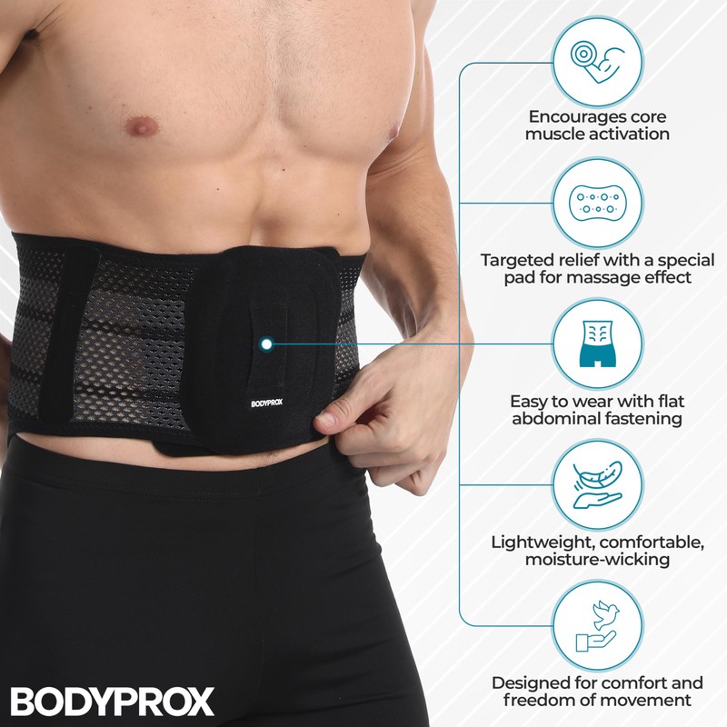 Bodyprox Breathable Back Brace, Back Support Brace for Men and