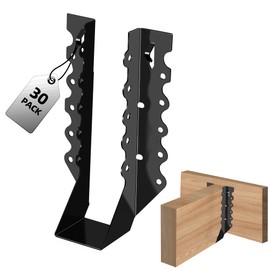 (30-Pack) Calvana 2x8 Black Steel Brackets for Wood, Joist Hangers, Rafter Brackets, Versatile Rafter Ties, for Pergola Hardware, Floors, Decks, Ceilings