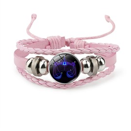 Rozozo Pink Twelve zodiac spirit bracelet adjustable Twelve zodiac leather bracelet jewelry accessories for zodiac enthusiasts-Libra