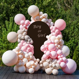 Babenest 6.6FT Brown Wedding Arch Cover, Spandex Fitted Arch Backdrop Cover for Photography, Round Top Chiara Stand Cover for Party Ceremony Birthday Baby Shower Anniversary Decoration