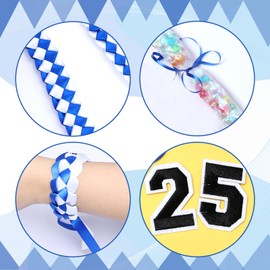 Heliltd 11pcs Graduation Leis Candy Lei Kit Class Of 2025 Leis Braided Necklace Graduation Candy Party Gift Accessories for Men Women