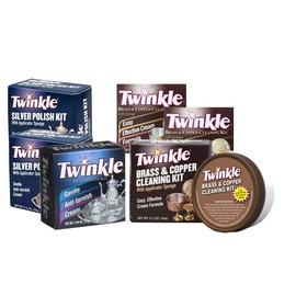 Twinkle Silver Polish Kit and Brass & Copper Cleaning Polish Kit (Pack of 6)