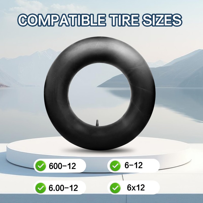 (2 -Pack) 600-12 Tube 6x12 Tube 6.00-12 Inner Tube