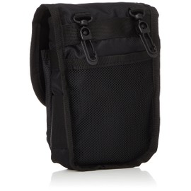 Peanuts Snoopy Flap Mini Shoulder Bag, Genuine Leather, Cowhide Leather, Smartphone Shoulder Waist Pouch, Nylon, Peanuts No. 73353 Peanuts Rider Bag, Black x Orange, black / orange