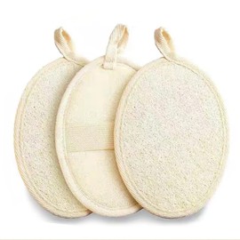 3 Pcs Loofah Sponge, Body Loofah, Exfoliating Loofah Sponge, Skin Bath Loofah, Shower Body Exfoliator Scrubbing Pads, Exfoliating Sponge Face Wash Pads for Women and Men