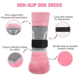 BEAUTYZOO Dog Socks to Prevent Licking Paws for Hardwood Floors Anti Slip, Dog Shoes Booties for Hot/Cold Pavement,Grippy Boots & Paw Protectors Traction Control for Small Medium Large Senior Dogs