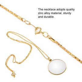 5X Magnifier Monocle Lens Necklace, Dual Purpose Magnifying Glass Loupe with Optical Glass & Zinc Alloy Chain for Jewelry, Reading & Hobbies