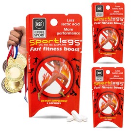 SportLegs Fast Fitness Boost - Suplemento de ácido láctico pre-entrenamiento, paquete de 5 tapas, paquete de prueba de 3
