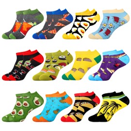Belloxis Colourful Socks Men's 43-46 Trainer Socks Men's 43-46 Short Socks Gifts for Men Cuddly Socks Cotton Socks, Multi-coloured food