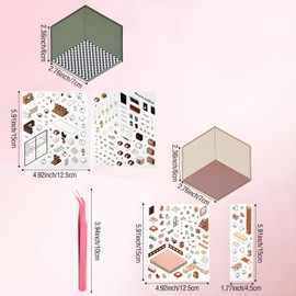 ZHIGOU 4 Sets of DIY 3D House Stickers - Funny Cartoon Stickers, Relieve Stress, Kill Time, Waterproof and Environmentally Friendly Materials, Create A Warm Atmosphere, Your Own Mini Room Scene