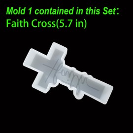 Fuehbur Faith and Blessed Cross 2 Pack Car Freshie Mold - Cross Pendant Shape Silicone Mold-Aroma Beads Mold - Scented Candle Mold-Epoxy Resin Mould for DIY Home Decor Gifts Making - 2PCS