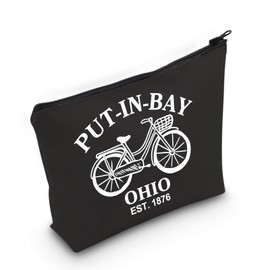 JXGZSO Cleveland Ohio Islands Bag Put In Bay Ohio Est 1876 Makeup Bag Great Lakes Gifts (PUT-IN-BAY Bag)