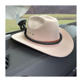 TSUGAMI Hat Mounts for Car, Cowboy Hat Holder Rack with Suction Cup and Handmade Rope, Car Accessories, Universal Cowboy Hat Hanger for SUV Truck Vehicle Home, Keeps Your Hat On The Dash (Black)