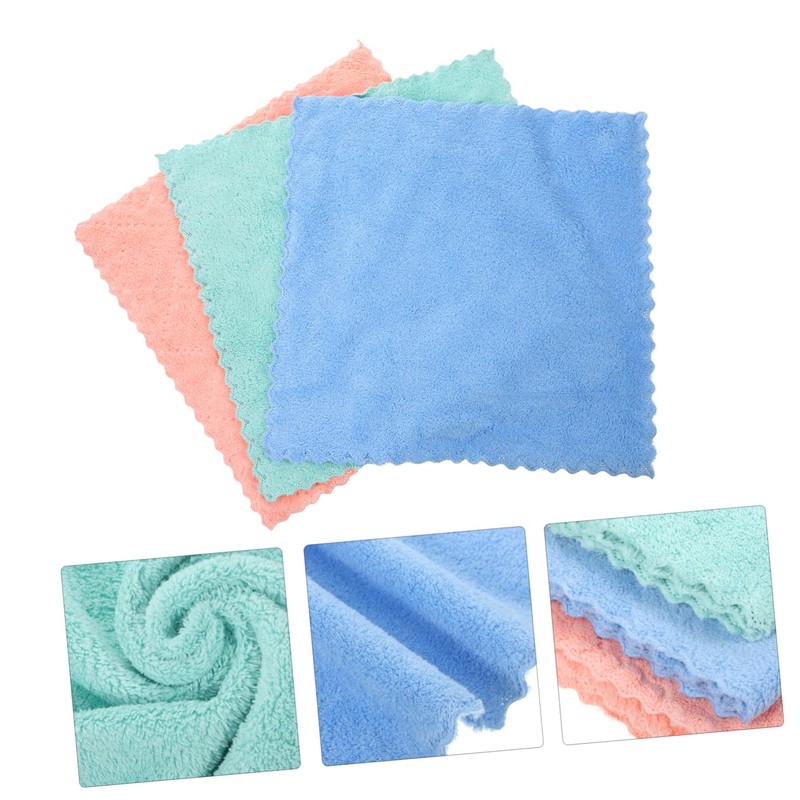 FOMIYES 10pcs Soft Makeup Remover Cloth Fast Drying Washcloth Micro-fiber