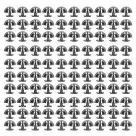 100 Sets Mushroom Rivet 12mm High Hardness Anti Rust Round Head Rivets for Decorate Punk Clothing Shoes Bags Pet Collars Silver Black