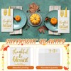Engrowtic 100 Pack Thankful Blessed Napkins with Pocket for Silverware