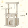 Heybly Cat Tree, Kitten Tower with Large Soft Cat Basket,