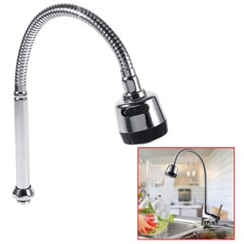 Stainless Steel Swivel Spout, 360 Degree Flexible Faucet Nozzle with Flexible Pipe Kitchen Single Cold Water Sink Faucet for Farmhouse Home