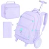 CCJPX 3Pcs Women & Girls Rolling Backpack with Bigger Wheels,