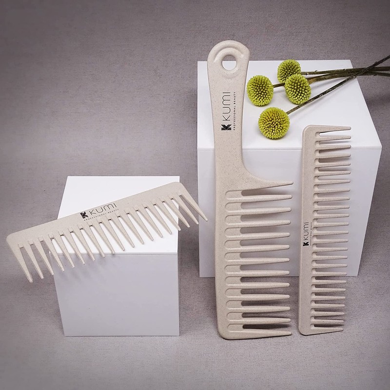 Kumi Eco-Friendly 3 Piece Wide Tooth Detangle & Styling Comb