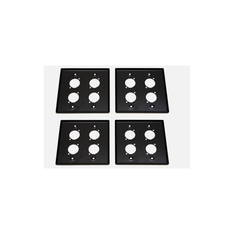 (4) Four Double Gang Blank Wall Plate Four XLR Male/Female