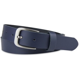 Frentree Leather Belt Made in Germany, Belt for Men and Women, 3 cm Wide, Various Colours, darkblue
