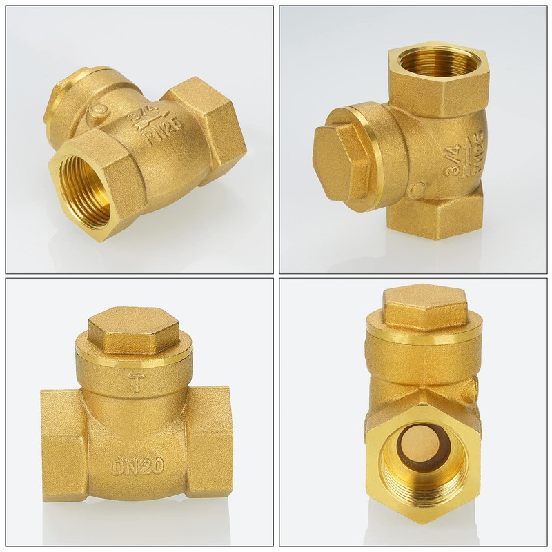 nutmanel Check Valve Female Thread Brass Check Valve 3/4 Inch