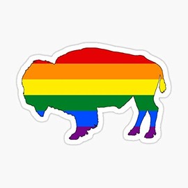 Rainbow Bison Sticker - Sticker Graphic - Auto, Wall, Laptop, Cell, Truck Sticker for Windows, Cars, Trucks