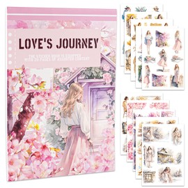 NAESM 20 Sheets Vintage Journaling Scrapbook Sticker, Dual Material Vintage Sticker for Scrapbook Decorating PET Aesthetic Sticker, DIY Craft