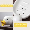 Jaugufiy Ceramic Duck Soap Tray Drain Soap Holder Soap Dish