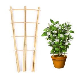 Cambaverd Trellis for Climbing Plants Indoor Outdoor, Natural Bamboo Trellis 24 Inch, 3 Pack Garden Trellis for Potted Plants, Ivy, Monstera, Houseplants