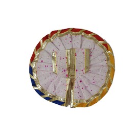 Generic Laddu Gopal No.2 Kanha ji Thakur ji Vastra with Mala mukut Set Laddu Gopal Ji Ka Saman Combo Set with Bansuri for God Krishna Janmashtami Multicolor