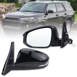 Lqito Left Driver Side Mirror Compatible with 2014-2025 Toyota 4runner With Manual folding Power Glass Heated Turn signal Puddle Light Black Replace#TO1320312 (9Pins)