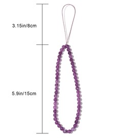 OAIITE Semi-Precious Gem Stones Beaded Phone Charm Cell Phone Lanyard Wrist Strap Handmade Natural Gemstone Phone Chain string, Stone, Amethyst