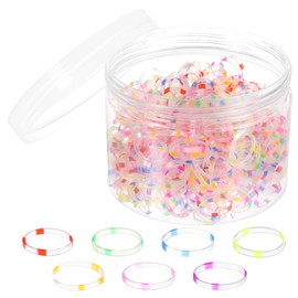 sourcing map 500 Pack Rubber Band Stretchable Rubber Elastic Bands Colored Spots 20mm x 3mm Hair Cord for Home Office