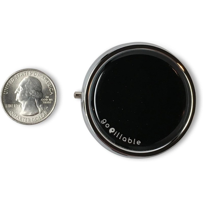 GoPillable Black Purse Pill Box or Small for Pocket. Convenient