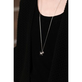 S.Leaf Cat Lover's Necklace - Cat Pendant for Women, Birthday Gifts for Her & Friends, Small, Metal, Cubic Zirconia