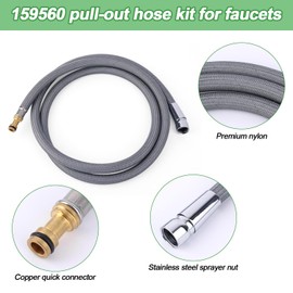 Gosknor Kitchen Faucet Hose Replacement, 59.06 Inch Kitchen Sink Pull Out Faucet Hose 159560 Replacement Hose Compatible with Moen Pull Out Faucet