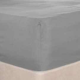 Brentfords Single Fitted Sheet Grey, Deep Fitted Sheet Bed Cover Easy Care Fade Resistant Ultra Soft Bedding Linen Microfibre Fitted Sheet for Single Bed