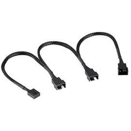 Poppstar PWM Fan Distribution Cable (20-20-20 cm, 4-Pin Female to 1x 4-Pin PWM Male and 2x 3-Pin Male) for Connecting Processor and Case Fans to Motherboard