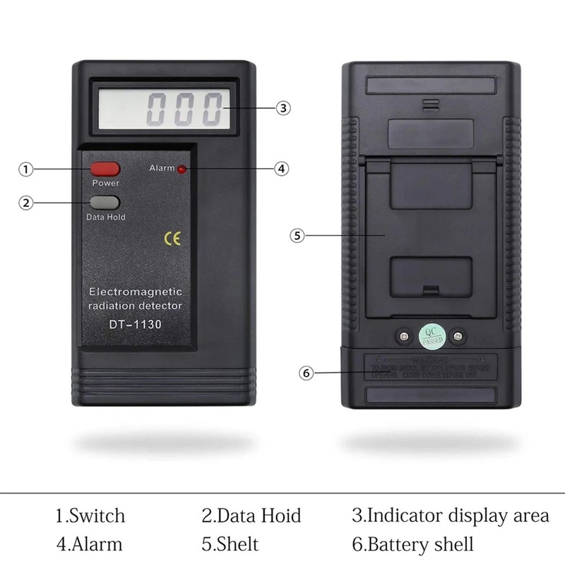 Portable Radiation Tester Dual Frequency Gauss Detector Electromagnetic Field Radiometer